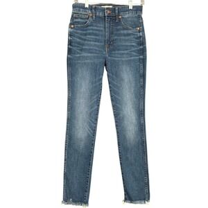 Madewell 10" High Rise Skinny Jeans‎ Women's Size 27 Raw Hem Medium Wash Denim